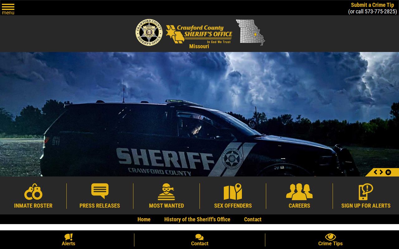Crawford County Sheriff arrest records and booking channels