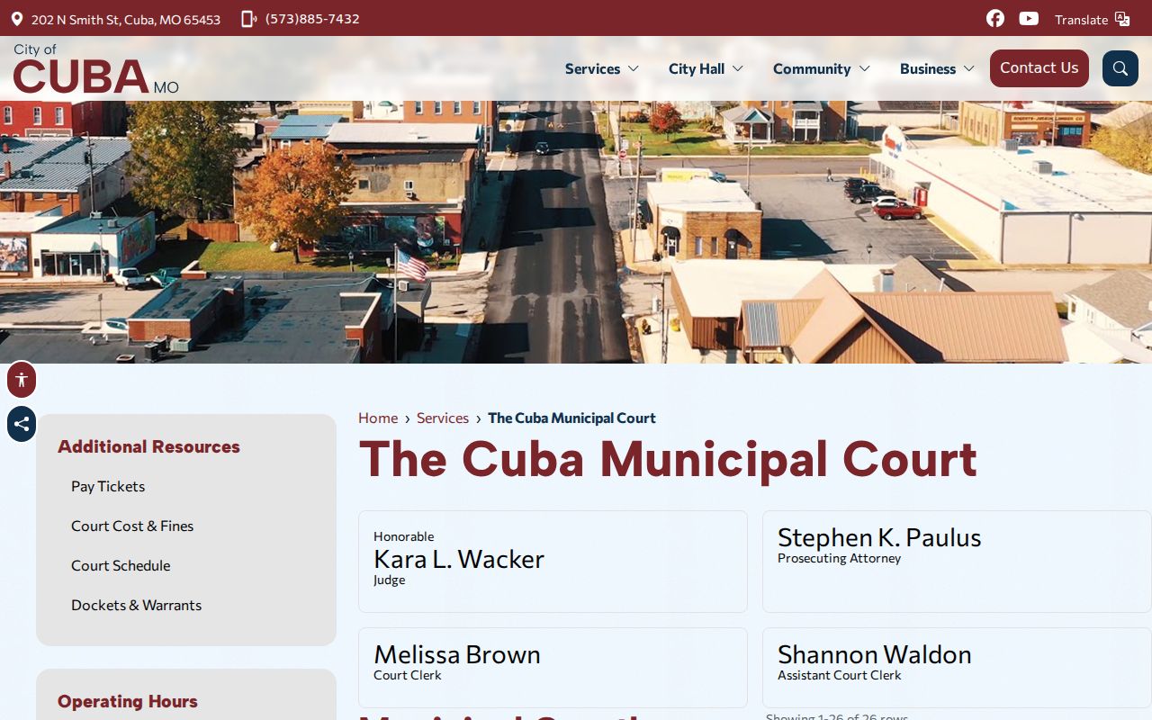 Cuba criminal records Municipal Court contact information