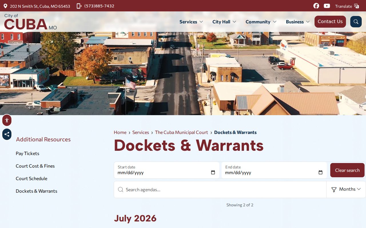 Cuba criminal records municipal docket and warrant downloads